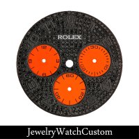 ROLEX DAYTONA 1165〜（キャリバー4130）用 パヴェ ブラックダイヤモンド オレンジ サブダイヤル