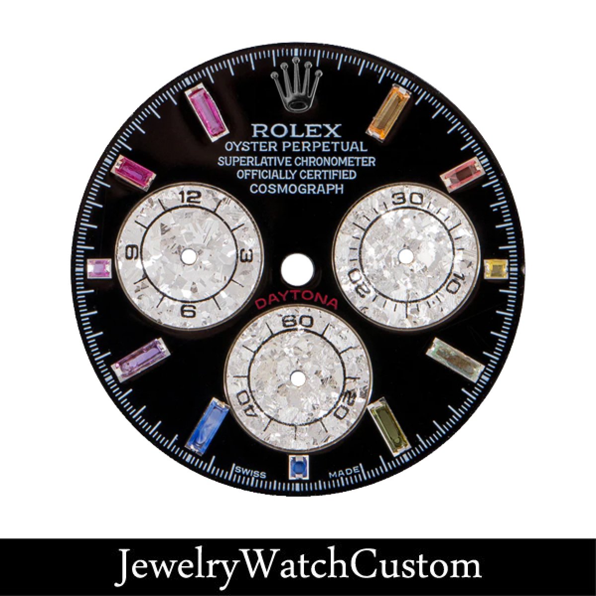 画像1: ROLEX DAYTONA 1165〜（キャリバー4130）用 カスタムブラック レインボー アワーマーカー