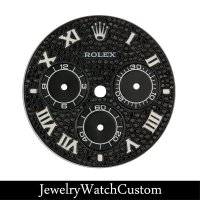 ROLEX DAYTONA 1165〜（キャリバー4130）用 パヴェ ブラックダイヤモンド ホワイト ローマ数字