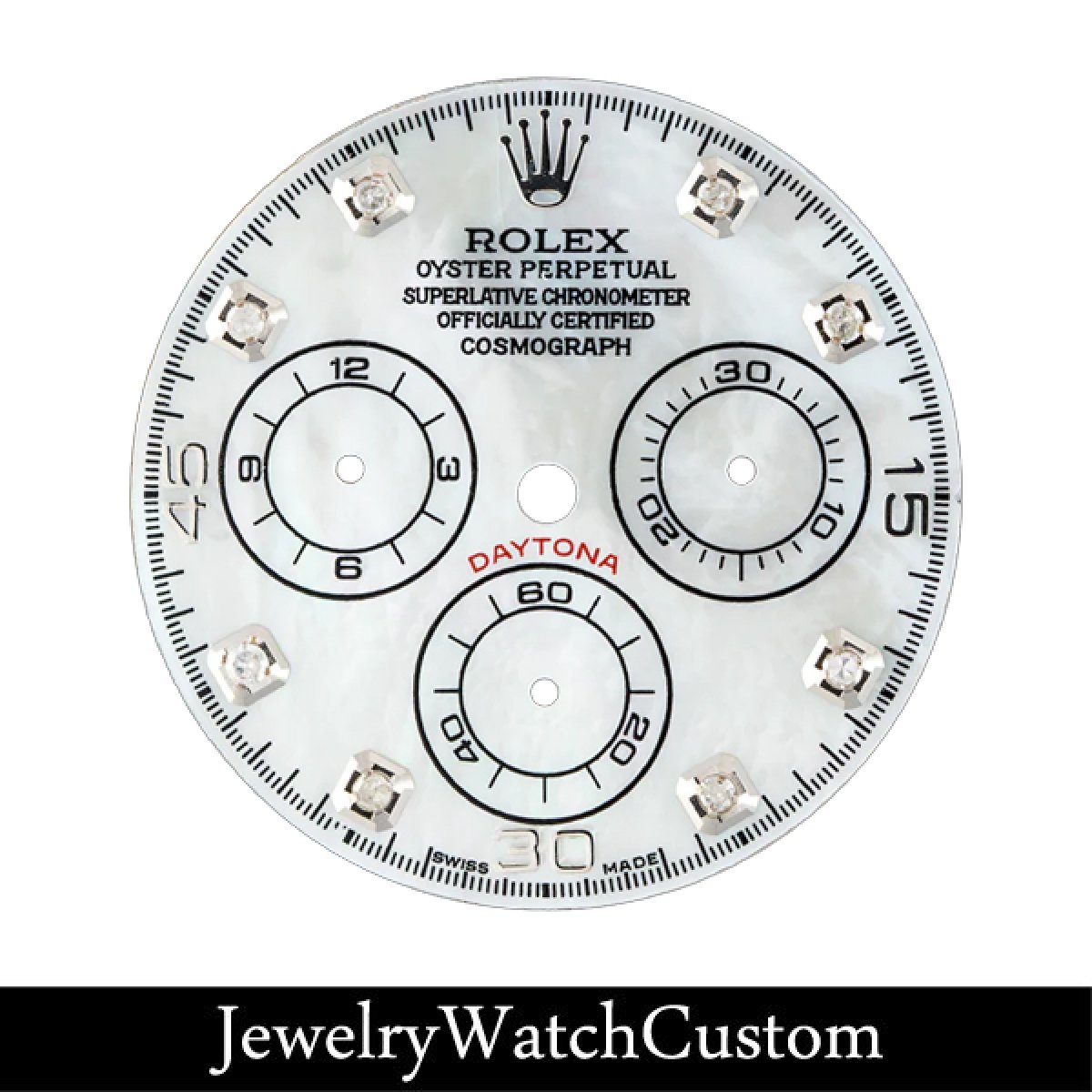 画像1: ROLEX DAYTONA 1165〜（キャリバー4130）用 カスタムホワイト マザーオブパール ダイヤモンド