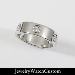 CARTIER LOVEリング WG アフターダイヤ加工が完成致しました。